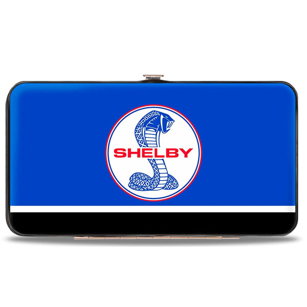 Buckle-Down Hinged Wallet - SHELBY Tiffany Split Stripe Blue Red White Black