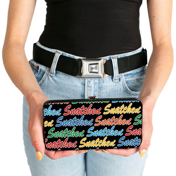 Buckle-Down Hinged Wallet - SNATCHED Script Black/Multi Color