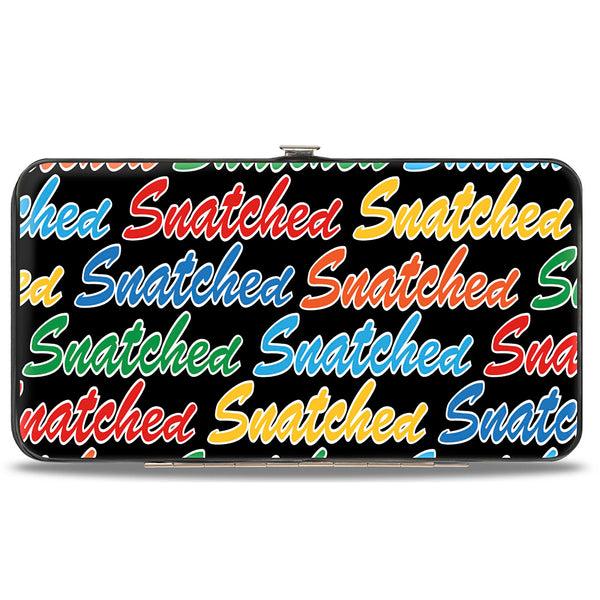 Buckle-Down Hinged Wallet - SNATCHED Script Black/Multi Color