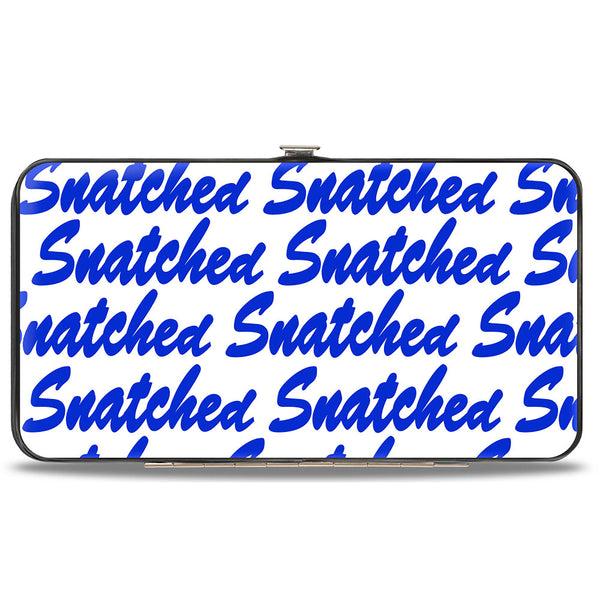 Buckle-Down Hinged Wallet - SNATCHED Script White/Blue
