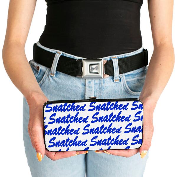 Buckle-Down Hinged Wallet - SNATCHED Script White/Blue