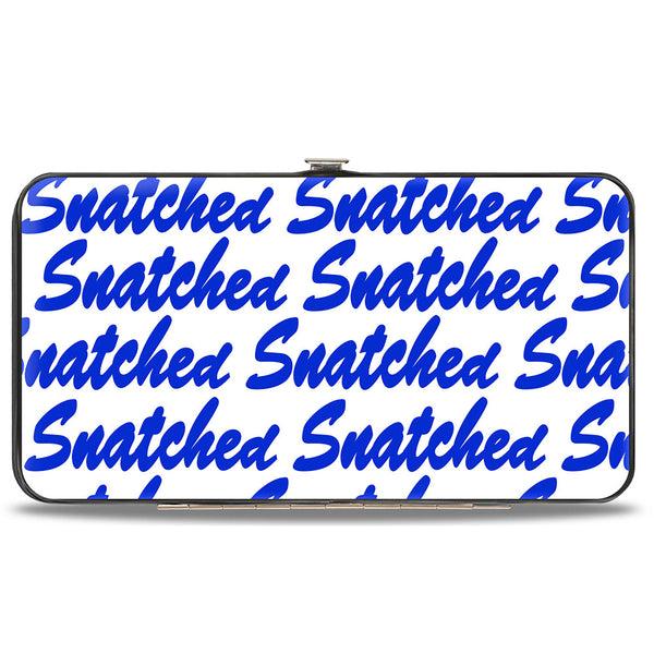 Buckle-Down Hinged Wallet - SNATCHED Script White/Blue