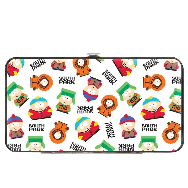 Buckle-Down Hinged Wallet - SOUTH PARK Boys And Text 8-Bit White/Multi Color