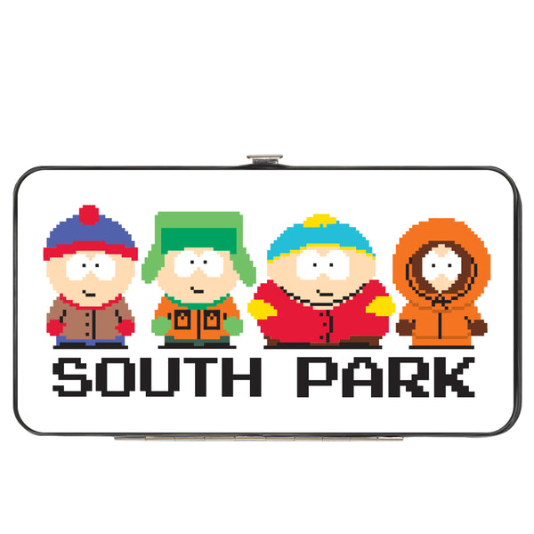 Buckle-Down Hinged Wallet - SOUTH PARK Boys and Text 8-Bit White/Multi Color