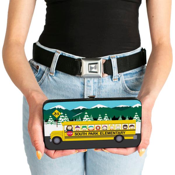 Buckle-Down Hinged Wallet - SOUTH PARK ELEMENTARY School Bus Group Pose Mountain Scene