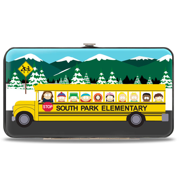 Buckle-Down Hinged Wallet - SOUTH PARK ELEMENTARY School Bus Group Pose Mountain Scene