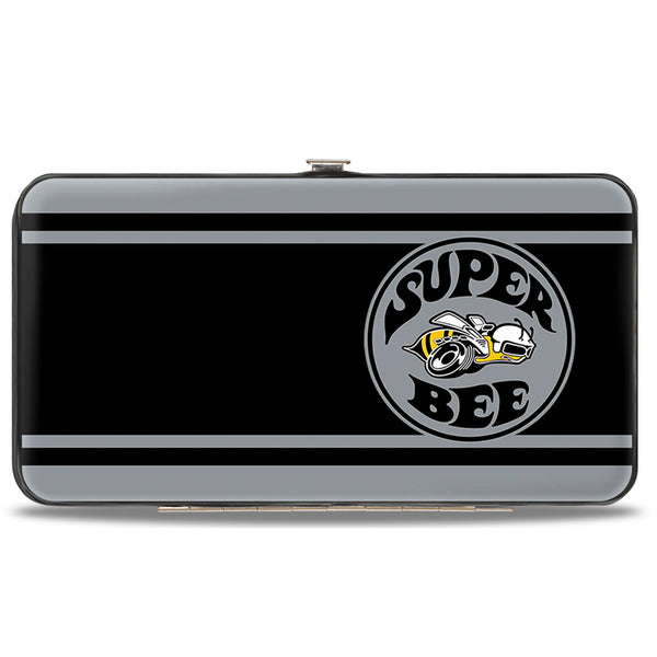 Buckle-Down Hinged Wallet - SUPER BEE Logo Stripes Black Gray