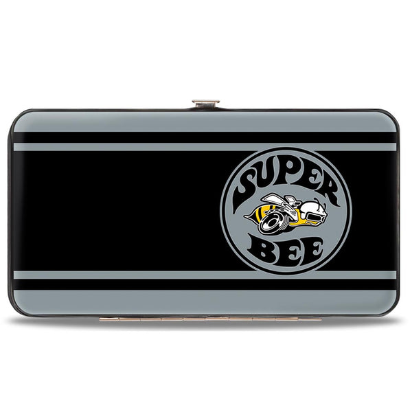 Buckle-Down Hinged Wallet - SUPER BEE Logo Stripes Black Gray