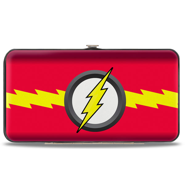 Buckle-Down Hinged Wallet - The Flash Icon Bolt Stripe Reds Yellow Gray White