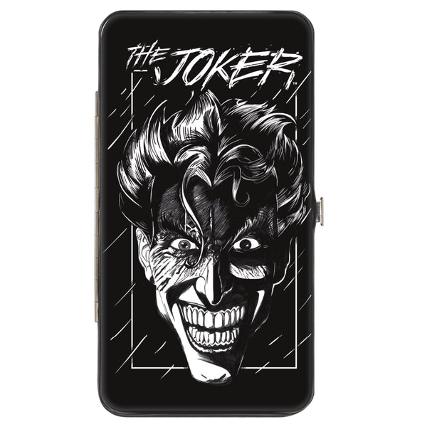 Buckle-Down Hinged Wallet - THE JOKER Smiling Face Sketch Black/White