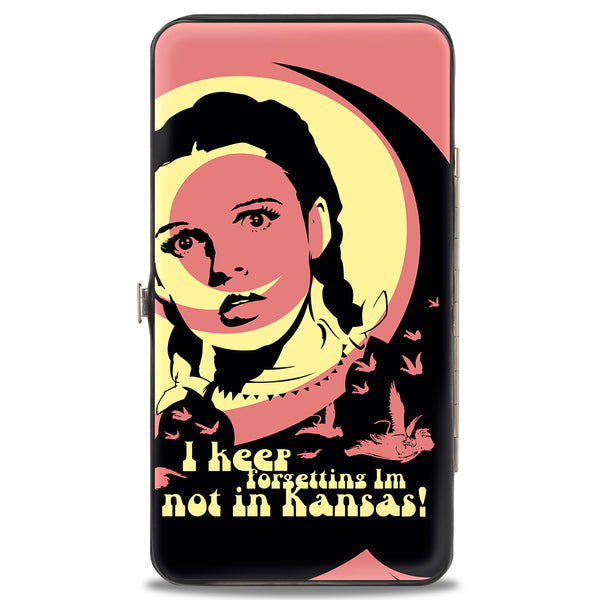 Buckle-Down Hinged Wallet - The Wizard Of Oz Dorothy And Flying Monkeys NOT IN KANSAS Quote Black/Yellow/Pink