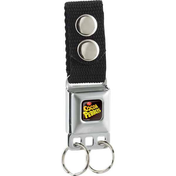 Buckle-Down Keychain - POST COCOA PEBBLES Logo Full Color Brown/Yellows