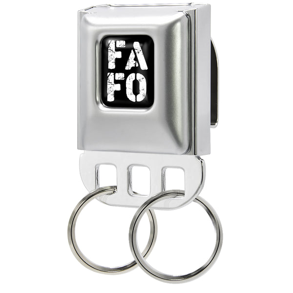 Buckle-Down Keyholder - FAFO Text Distressed Full Color Black/White