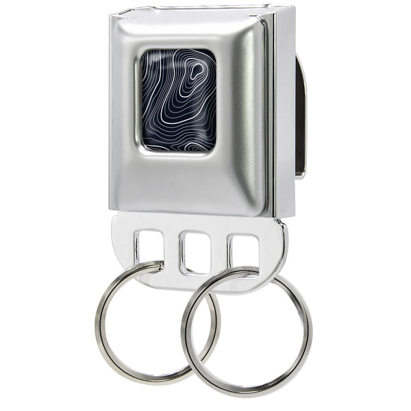 Buckle-Down Keyholder - Topographic Map Full Color Black/White