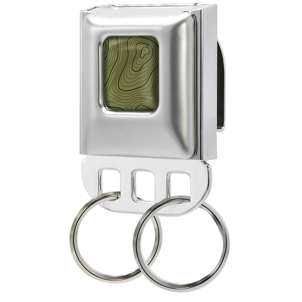 Buckle-Down Keyholder - Topographic Map Full Color Olive/Black