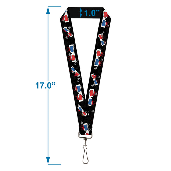 Buckle-Down Lanyard - 1.0" - 3-D Glasses Dripping W Stars