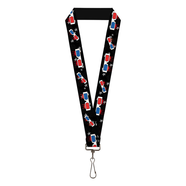 Buckle-Down Lanyard - 1.0" - 3-D Glasses Dripping w Stars