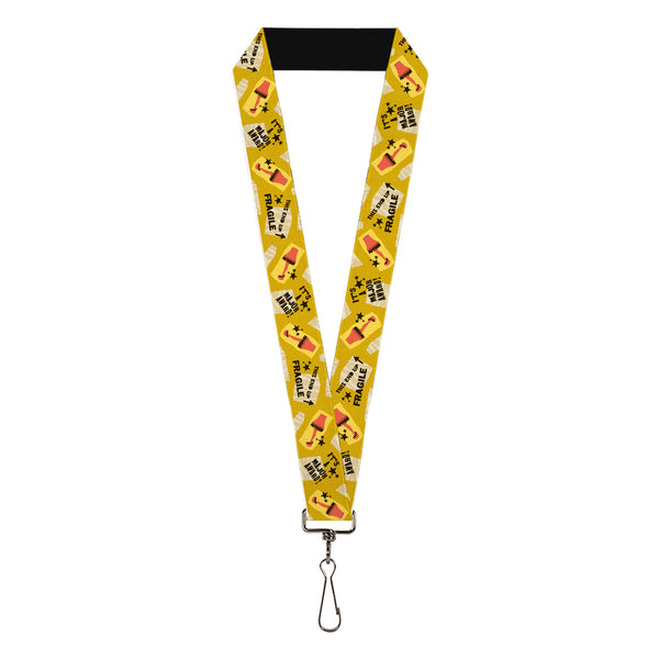 Buckle-Down Lanyard - 1.0" - A Christmas Story IT'S A MAJOR AWARD Lamp Icons Collage Yellow