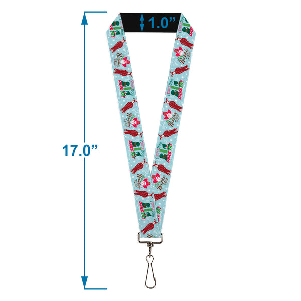 Buckle-Down Lanyard - 1.0" - A Christmas Story Ralphie Icons Collage Greens/Reds