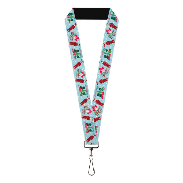 Buckle-Down Lanyard - 1.0" - A Christmas Story Ralphie Icons Collage Greens/Reds