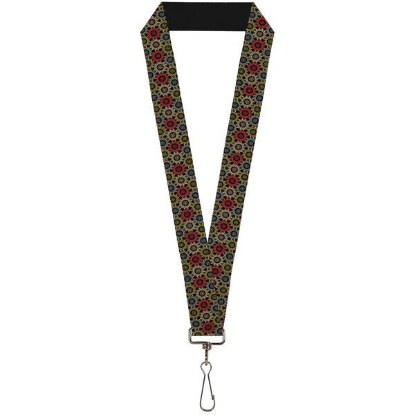 Buckle-Down Lanyard - 1.0" - Aboriginal Black Cream Multi Color