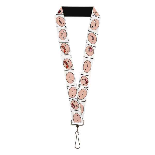 Buckle-Down Lanyard - 1.0" - Adventure Time Finn Expression Blocks White