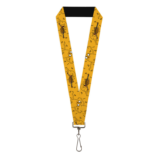 Buckle-Down Lanyard - 1.0" - Adventure Time Jake Dancing and Violin Poses Yellow