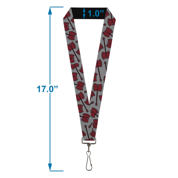 Buckle-Down Lanyard - 1.0" - Adventure Time Marceline's Axe Bass Scattered Gray