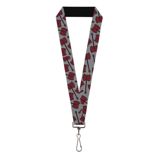 Buckle-Down Lanyard - 1.0" - Adventure Time Marceline's Axe Bass Scattered Gray