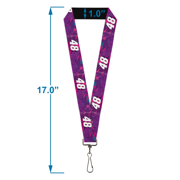 Buckle-Down Lanyard - 1.0" - Alex Bowman #48 Car Scheme Purples/Pinks/White