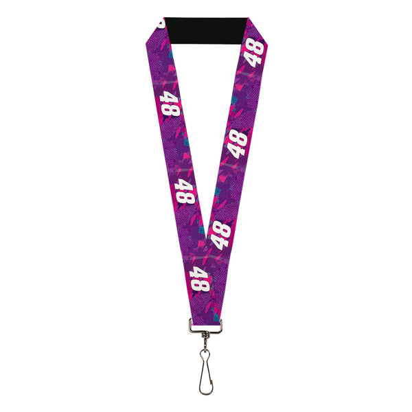 Buckle-Down Lanyard - 1.0" - Alex Bowman #48 Car Scheme Purples/Pinks/White