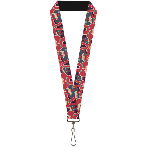 Buckle-Down Lanyard - 1.0" - Angry Bunnies Purple Red Blue