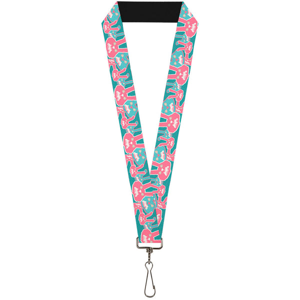 Buckle-Down Lanyard - 1.0" - Angry Bunnies Turquoise Pinks
