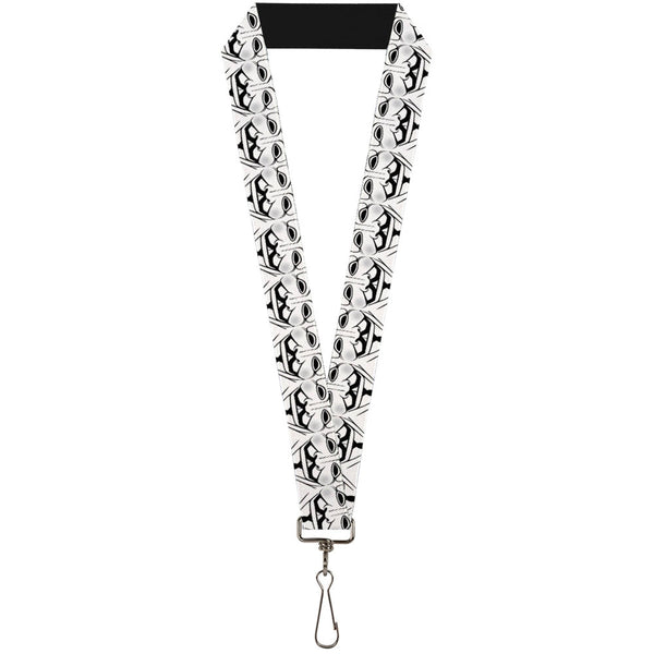Buckle-Down Lanyard - 1.0" - Anonymous Face C U Repeat White Black Gray