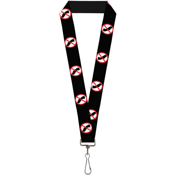 Buckle-Down Lanyard - 1.0" - Anti-California Logo Black Red White