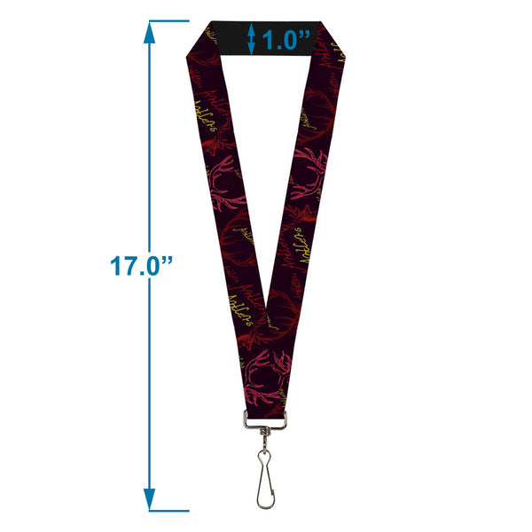 Buckle-Down Lanyard - 1.0" - Antlers Black Burgundy Gold
