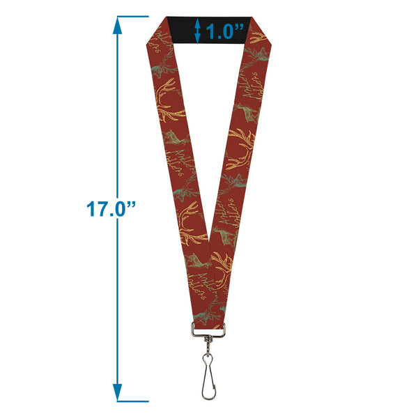 Buckle-Down Lanyard - 1.0" - Antlers Brown Turquoise Gold