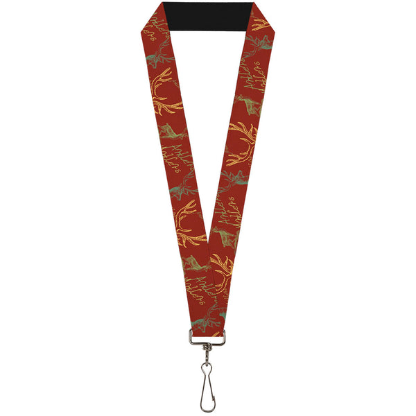 Buckle-Down Lanyard - 1.0" - Antlers Brown Turquoise Gold