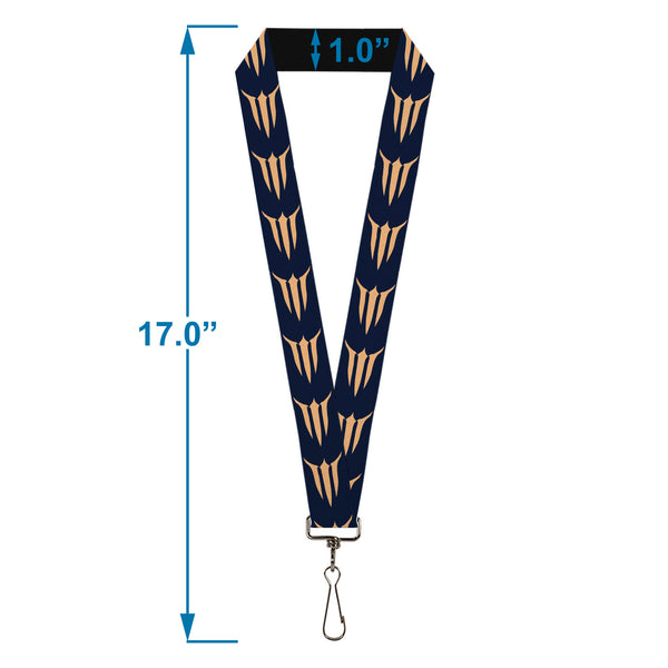Buckle-Down Lanyard - 1.0" - BALDUR'S GATE III Text Blue/Tan