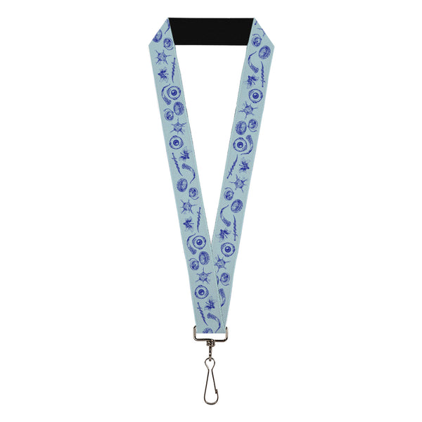 Buckle-Down Lanyard - 1.0" - BALDUR'S GATE III Title Logo and Icons Blues