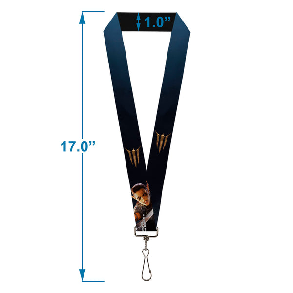 Buckle-Down Lanyard - 1.0" - BALDUR'S GATE III Title Logo And Lae'zel Pose Blues