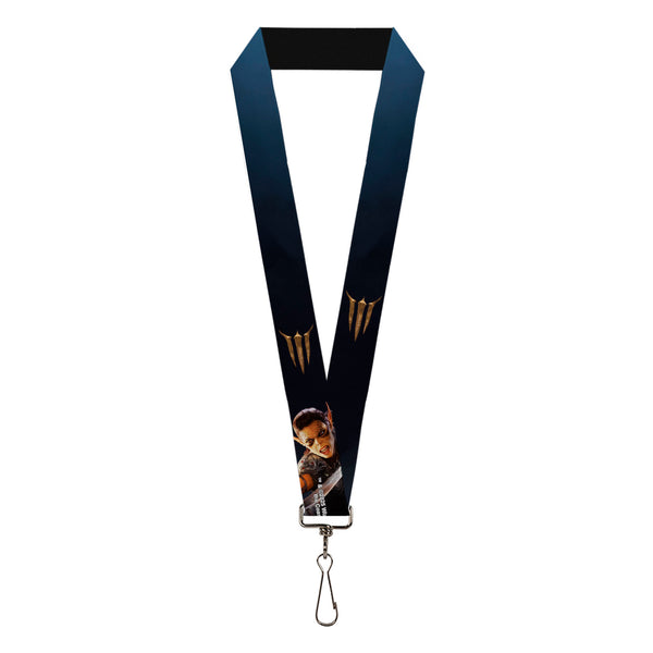Buckle-Down Lanyard - 1.0" - BALDUR'S GATE III Title Logo and Lae'zel Pose Blues