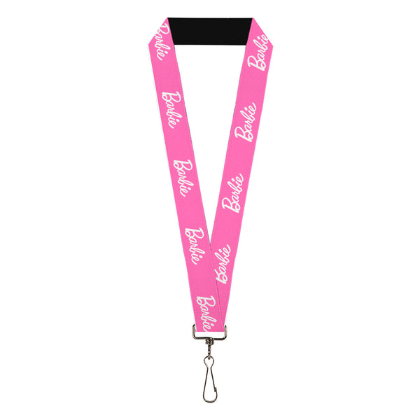 Buckle-Down Lanyard - 1.0" - BARBIE Script Signature Logo Pink/White