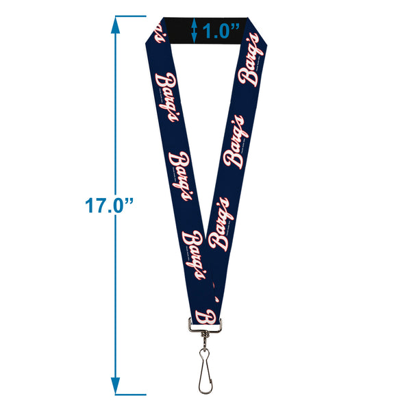 Buckle-Down Lanyard - 1.0" - BARQ'S Vintage Logo Navy/Red/White