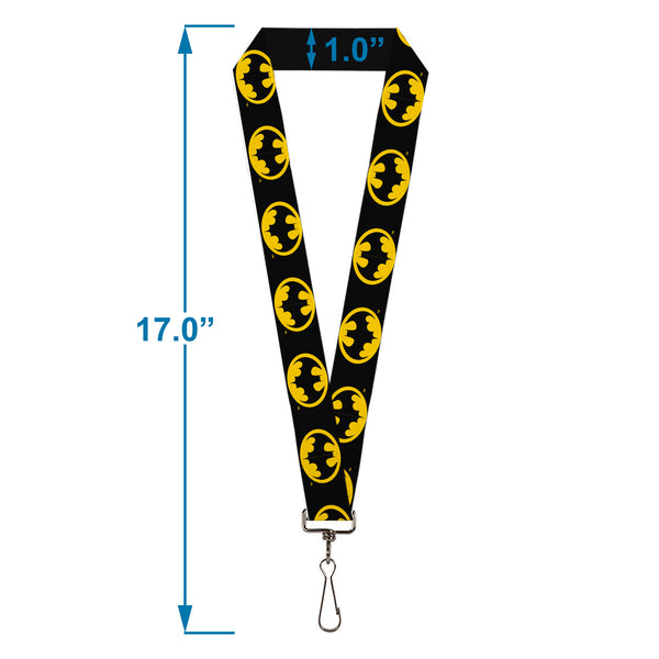 Buckle-Down Lanyard - 1.0" - Batman 1989 Logo Black/Yellow