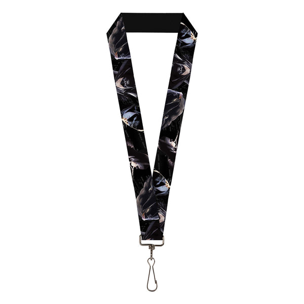 Buckle-Down Lanyard - 1.0" - Batman 4-Vivid Action Poses Black