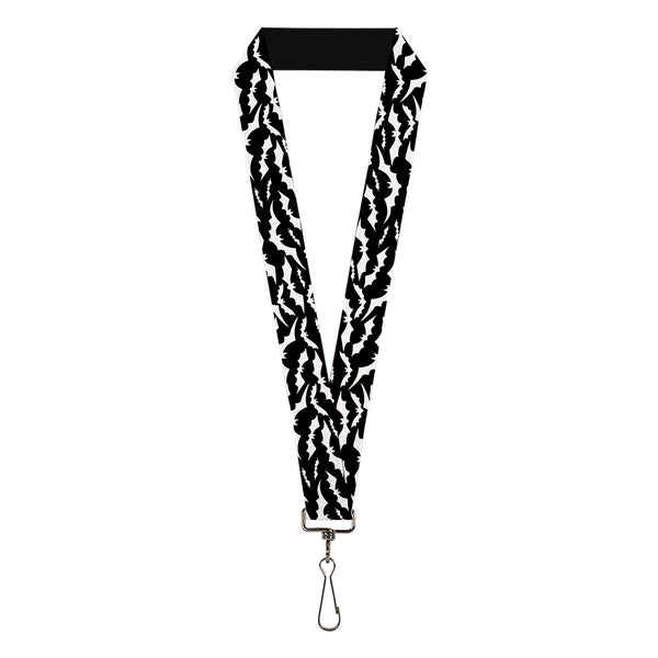 Buckle-Down Lanyard - 1.0" - Bats Flying Scattered Black/White