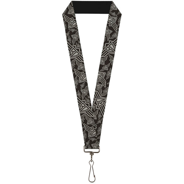 Buckle-Down Lanyard - 1.0" - BD Logo Scattered Black Gray