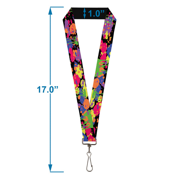Buckle-Down Lanyard - 1.0" - BD Paint Splatter Black Neon