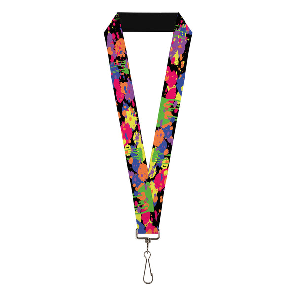 Buckle-Down Lanyard - 1.0" - BD Paint Splatter Black Neon